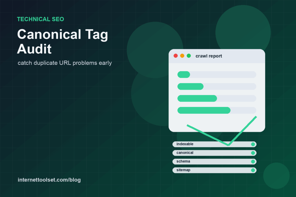 canonical tag audit duplicate url problems